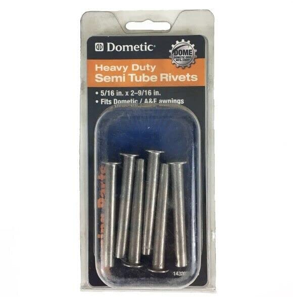 Semi-Tube Dometic 143002P059 Rivet - 5/16" x 2.59", Pack of 6