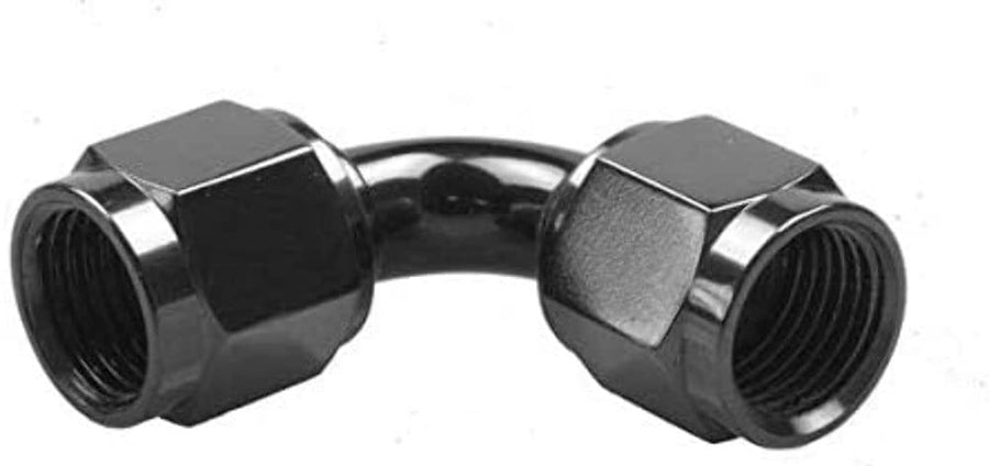 HORSE RED PERFORMANCE 8190-06-2-06 Female To Female An/jic Flare Swivel Coupling-90 Deg-Blk