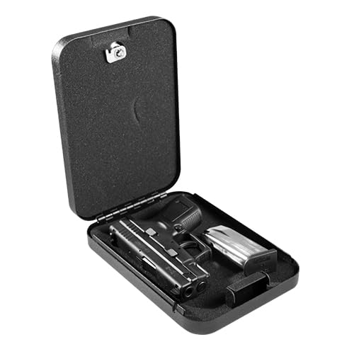NanoVault GunVault Travel Handgun Safe for Pistols with Key Lock - TSA-Approved