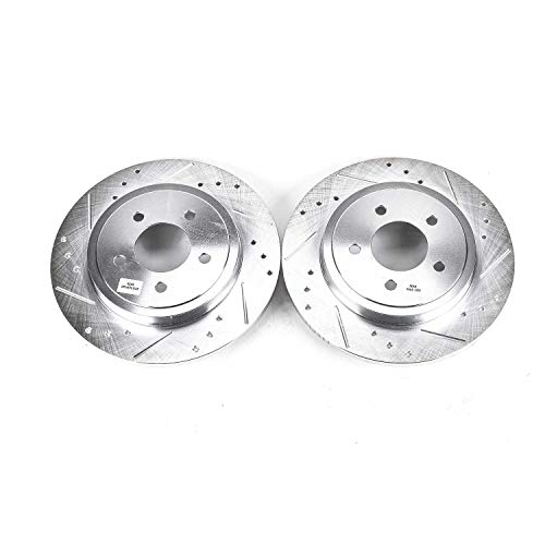 Rear Power Stop AR85104XPR Drilled & Slotted Evolution Rotor Pair