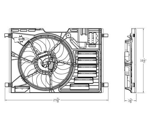 Replacement TYC 624020 Cooling Fan Assembly for Ford Escape, 1 Pack