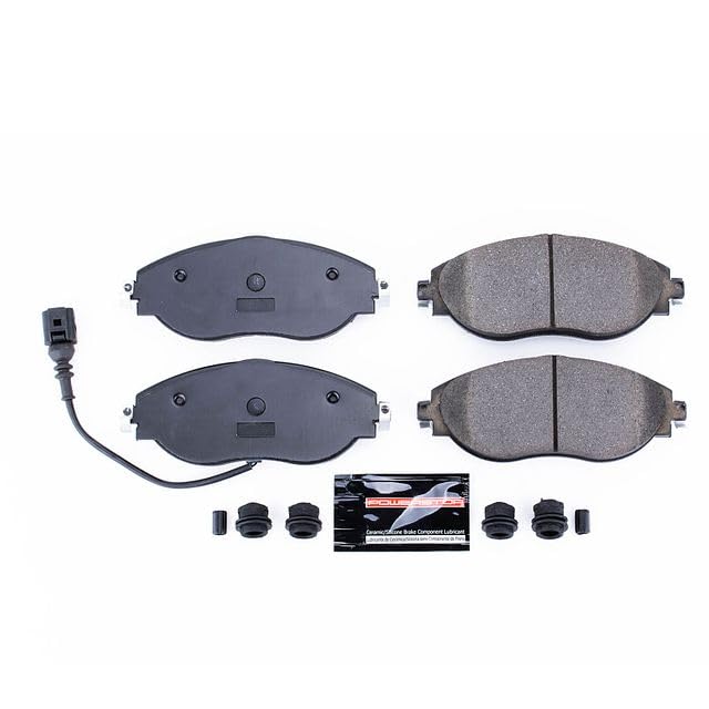 Power Stop Z23-1633 Z23 Sport Carbon Fiber Infused Ceramic Brake Pads with Hardware For Audi A3 Quat, Audi Q3, Audi S3, VW Arteon, VW CC, VW GTI, VW Golf R, VW Jetta, VW Tiguan [Model Specific]