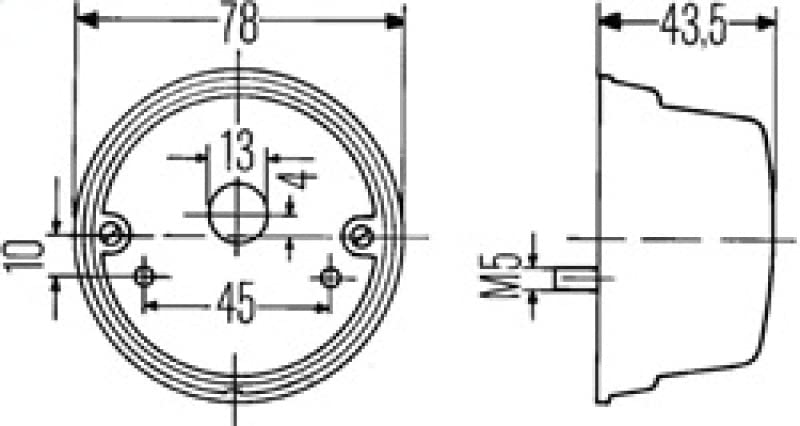 Hella Lamp 001259061 Turn/Pos 1259 Rnd Chr Ece