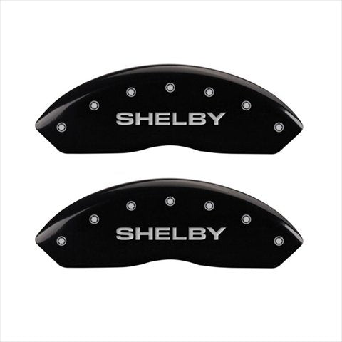 MGP Caliper Covers Shelby 10197SSBYBK Black Caliper Covers - Engraved Front & Rear44; Set of 4