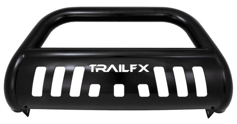 B0029B TrailFX Bull Bar Fits Chevrolet Colorado 2015-2022 Tubular 3 Inch Black Powder Coated Steel, with Skid Plate, Holes for Optional Lighting