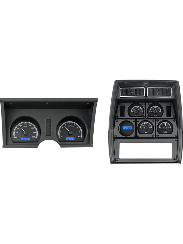 Dakota Digital VHX-78C-VET-C-B Analog Dash Gauge System Compatible with 1978-82 Chevy Corvette Carbon Fiber Blue Backlighting
