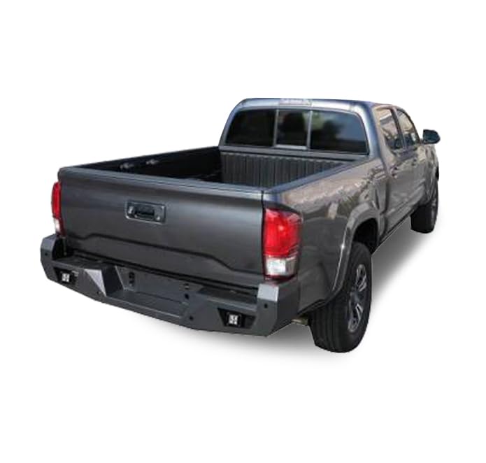 Heavy Duty Black Horse Armour Rear Bumper Matte Black Includes 1 Set of 4in Cube Lights Compatible with 2016-2023 Toyota Tacoma (Excludes Models with Rear Cross Traffic Alert)-ARB-TA16-KIT