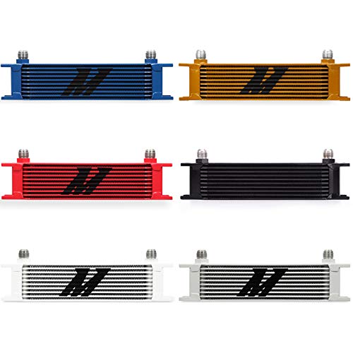 10 Row Mishimoto MMOC-10BL Universal Oil Cooler, Blue