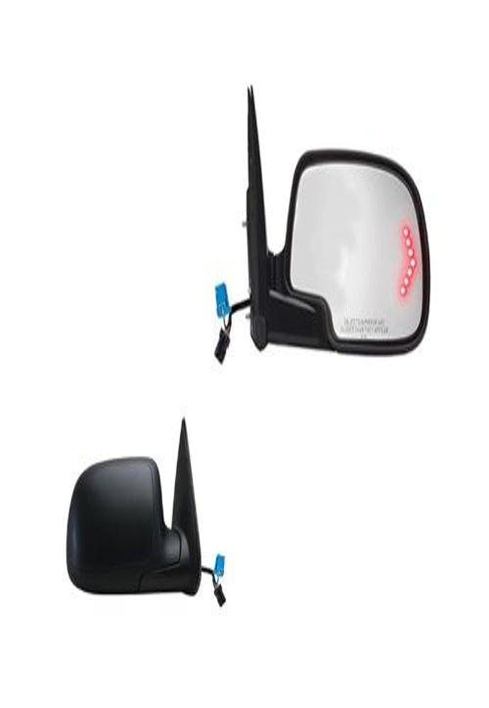 Fit System Mirror Pair for Escalade, Yukon, Silverado, Sierra, Suburban, Tahoe, Denali/XL, Silverado/Sierra Classic, blk/PTM Cover, Arrow Signal, Heated Power