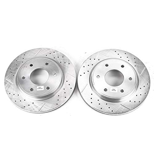 Power Stop Front JBR1161XPR Evolution Drilled & Slotted Rotor Pair [320mm Front Rotors] For INFINITI QX56 2005, Nissan Armada 2005-2006, Nissan TITAN 2005-2007 [Model Specific]