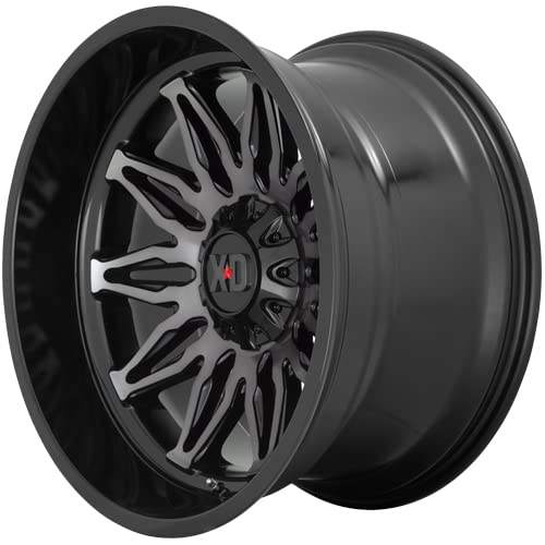 22x10 XD859 GUNNER, Bolt Pattern: 5x5/5.5, Offset: -18, GLOSS BLACK MACHINED WITH GRAY TINT, set of 1