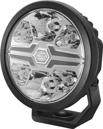 Hella 6-Inch Round Blade LED Off-Road Auxiliary Light Kit – 8,500 Lumens, 2 Lights & Covers for Cars, Trucks, SUVs & ATVs (358228801) | 2-Pack