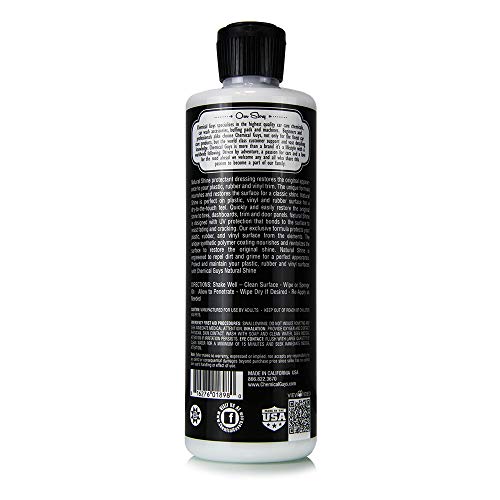 Chemical Guys Natural Shine, TVD_201_16 Satin Shine Dressing for Plastic, Rubber and Vinyl, 16 oz