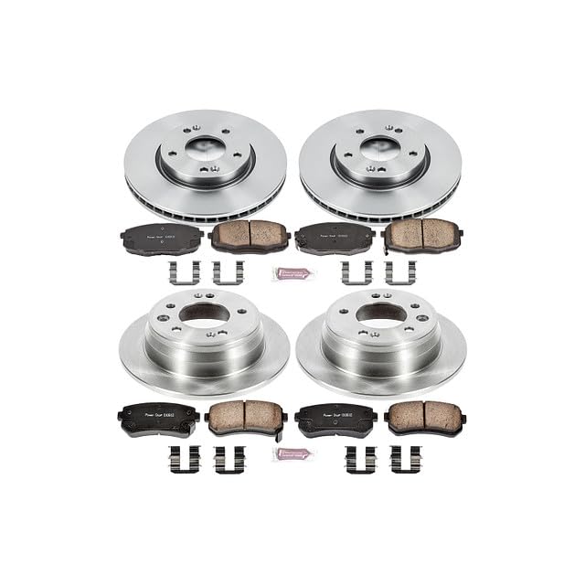 Power Stop Autospecialty KOE6302 Front and Rear Replacement Brake Kit-OE Brake Rotors & Ceramic Brake Pads For Hyundai Elantra 2009-2012 [Model Specific]