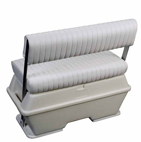 Moeller Swing Back Deluxe Permanent Mount Cooler or Livewell Boat Seat (72-Quart, 37" x 18.5" x 34.5") Capacity, White