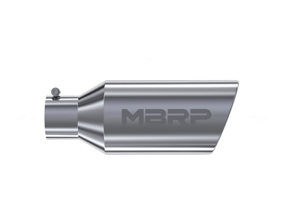 MBRP 7inch Universal Tip O.D. Rolled End 4inch inlet 18inch length - T304 (SINGLE TIP)