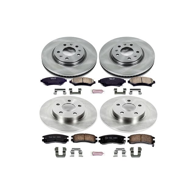 POWERSTOP Autospecialty KOE2733 Front and Rear Replacement Brake Kit-OE Brake Rotors & Ceramic Brake Pads For Cadillac Seville 2003-2004 [Model Specific]