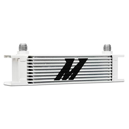 Universal Mishimoto 10 Row Oil Cooler, White