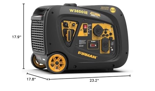 W03382 Firman Inverter 3650/3300W Electric Start Gasoline Powered Parallel Ready Portable Generator Black