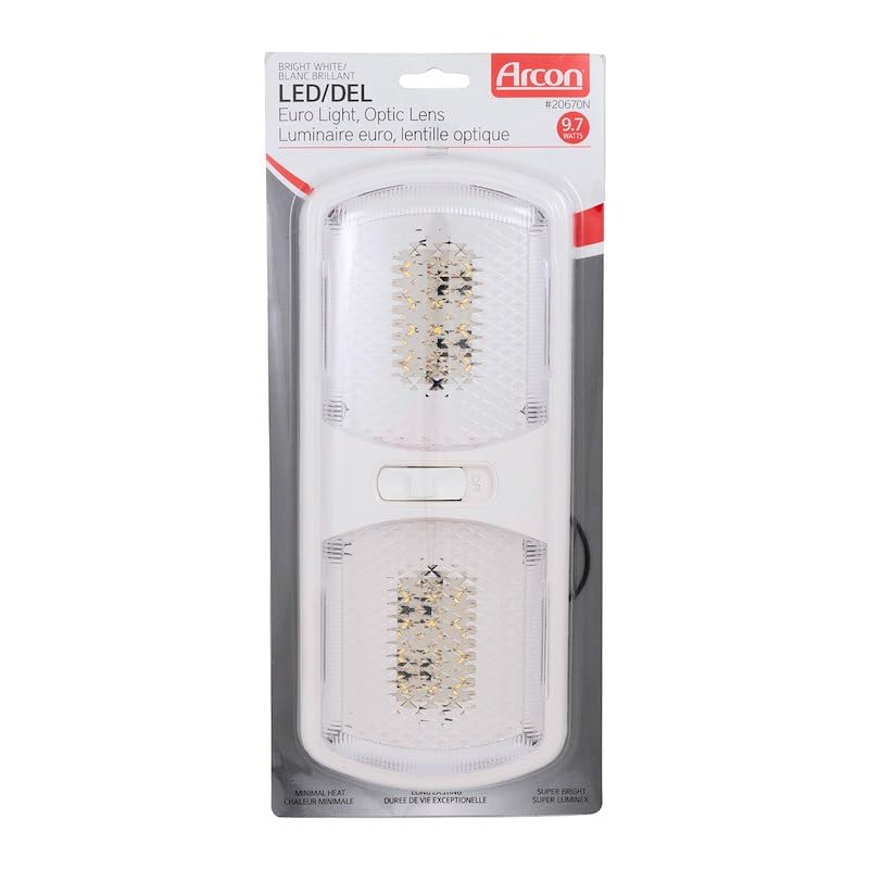 LED Ceiling Double Light Arcon Clear Lens 11.56 Inch Length x 4.95 Inch Width Bright White SMD LED 12 Volt 20670N
