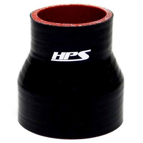 HPS Silicone Hoses HTSR-100-125-BLK High Temperature Silicone 4-ply Reinforced Reducer Coupler Hose, 100 PSI Maximum Pressure, 3" Length, 1" > 1-1/4" ID, Black