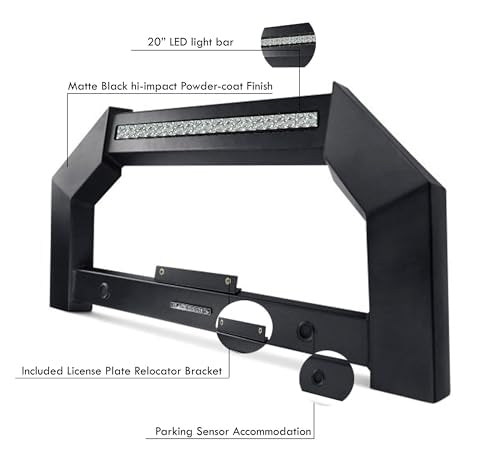 Bull Bar Black Horse Armour No Skid Plate Matte Black Compatible with 2024-2025 Toyota Land Cruiser-AB-TO24