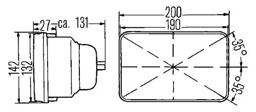 HELLA Lamp Unit 190X132Mm H4 Ece, Multi 003427011