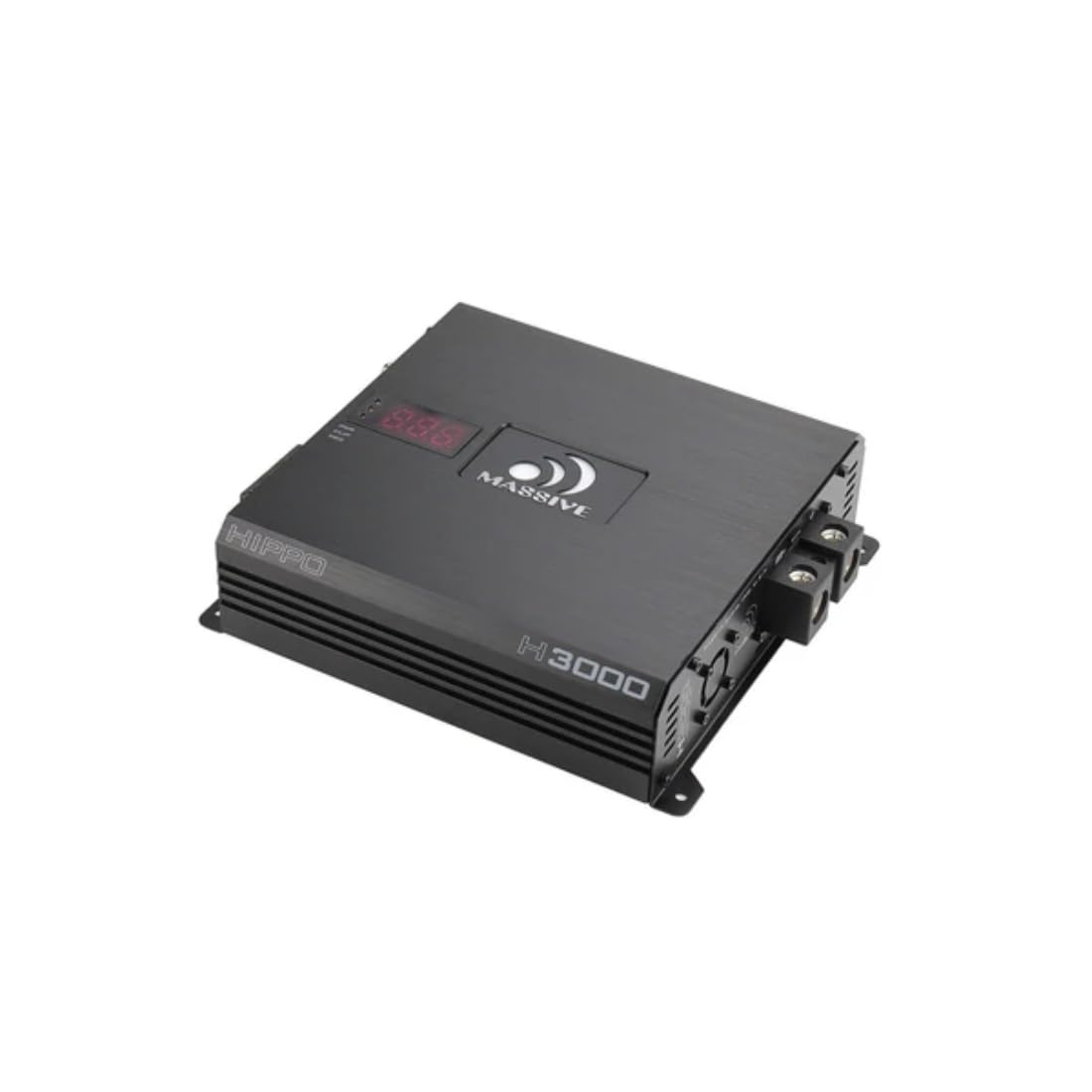 H3000 Massive Audio | 3000W RMS 1-Ohm Monoblock - Class D Amp, High Power, Competition-Grade Bass, Dual Power Inputs & Protective Circuitry - Hippo Series Amplifier