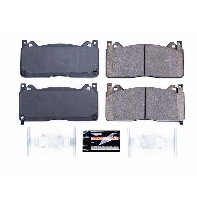 Power Stop Z23-1853 Z23 Evolution Sport Front Carbon Fiber Infused Ceramic Brake Pads with Hardware For Ford Mustang 2016-2020 [Model Specific]
