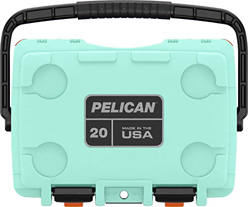 Pelican Elite Cooler 20QT (Pacific Blue/Seafoam/Orange) | 15 Can or 4 Wine Bottle Capacity with Ice | 2 Day Ice Retention | Guaranteed for Life