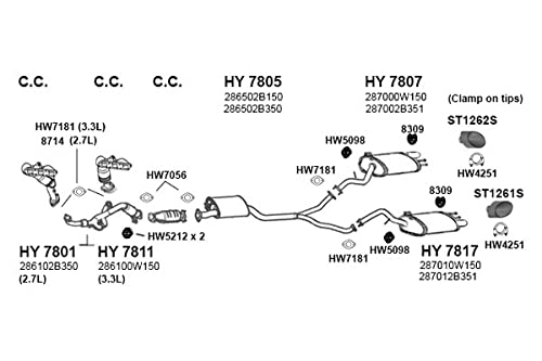 HY7817 Ansa - Rear Driver Side Exhaust Muffler
