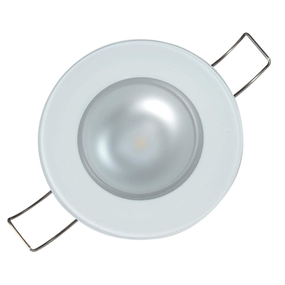 Mirage LED Lumitec Down Light, Flush Mount, Glass Bezel, White Dimming, Red Non-Dimming, Blue Non-Dimming Exterior or Interior