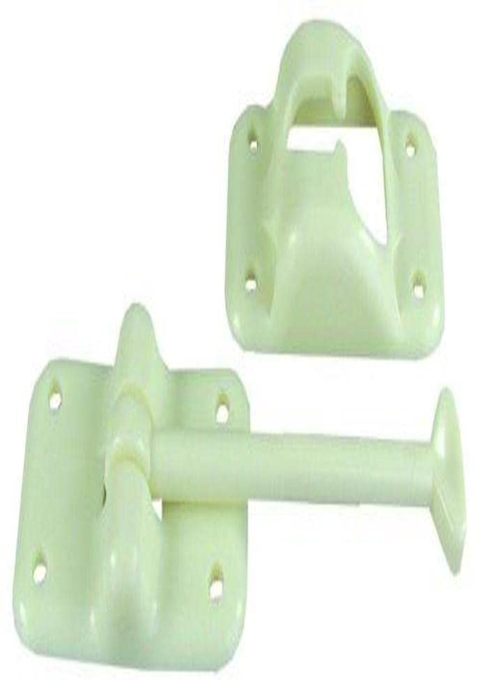 Plastic T-Style Door Holder JR Products - Colonial White, 3-1/2"