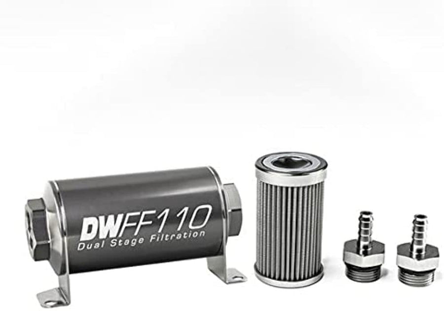 in-line DeatschWerks Fuel Filter and housing kit (8-03-110-100K-516)