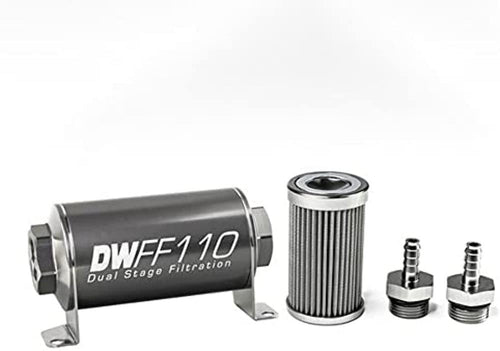 in-line DeatschWerks Fuel Filter and housing kit (8-03-110-100K-516)