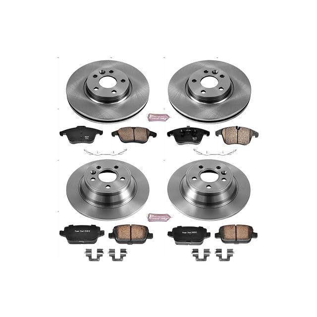 Power Stop Autospecialty KOE5610 Front and Rear Replacement Brake Kit-OE Brake Rotors & Ceramic Brake Pads For Volvo S80 2007-2008 [Model Specific]
