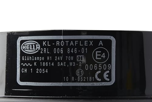 HELLA KL 006846011 Rotaflex Flex Mount Beacon Warning Light, Rotating Patterns, 24V, Amber