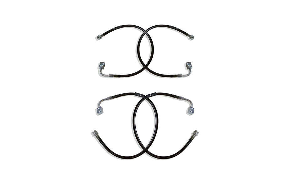 Part# 519700 MaxTrac SUSPENSION'S is A Set of Front & Rear Extended Stainless Steel Braided Brake Lines