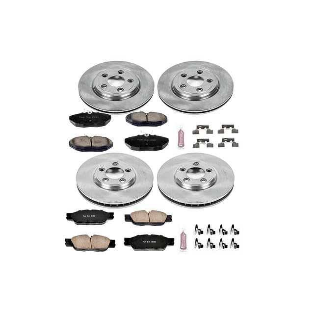Power Stop KOE5506 Replacement Brake Kit-OE Brake Rotors & Ceramic Brake Pads For Jaguar S-Type 2005 Autospecialty [Model Specific]