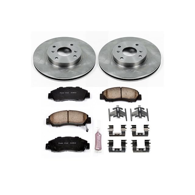POWERSTOP Autospecialty KOE1237 Front Replacement Brake Kit-OE Brake Rotors & Ceramic Brake Pads For Acura CL 1998-1999 [Model Specific]
