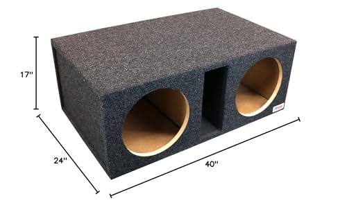 Dual Vented Bbox 15 Inch Subwoofer Enclosure - Pro Series Dual Vented SPL Car Subwoofer Boxes & Enclosures - Premium Subwoofer Box Improves Audio Quality, Sound & Bass - Nickel Finish Terminals