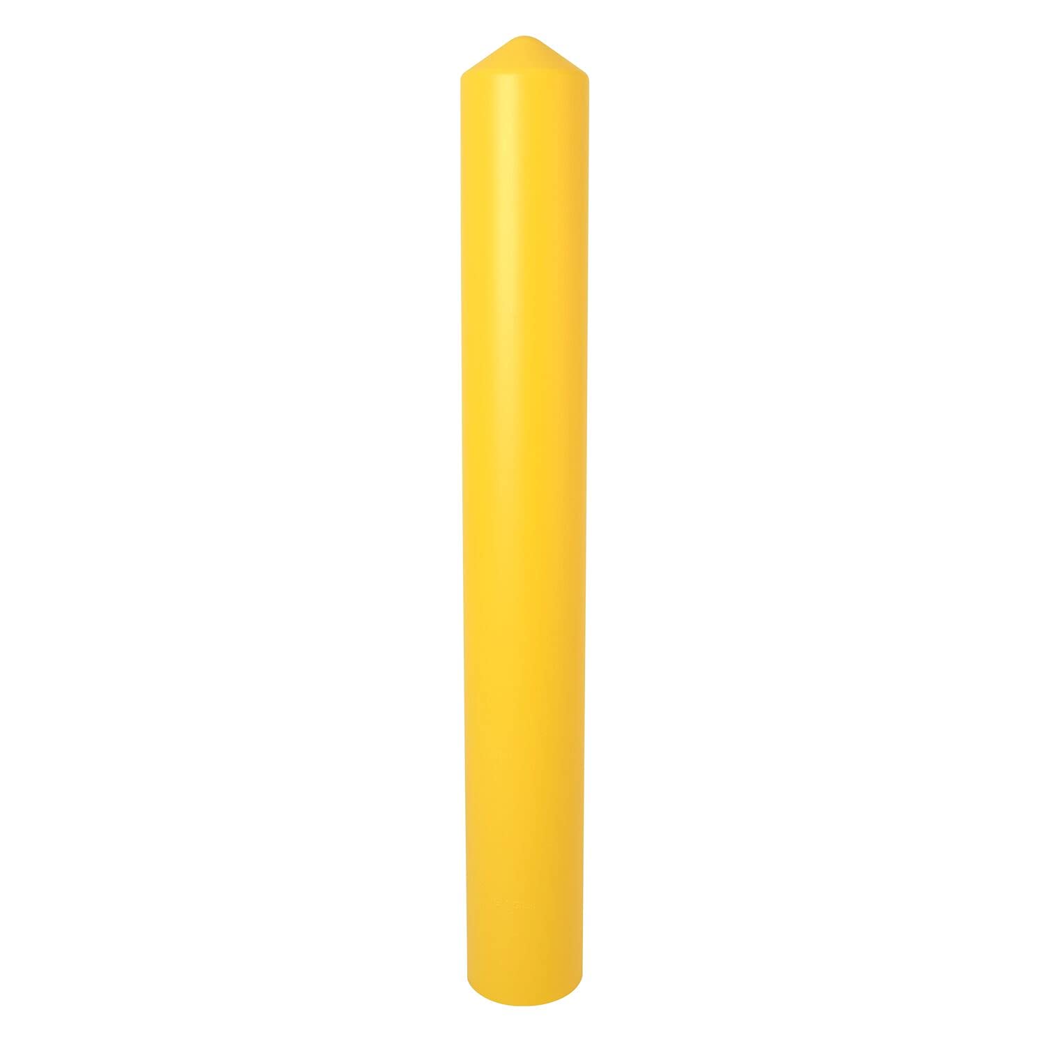 Bollard Covers Eagle for 8 Inch Poles - 57" Tall, Durable Smooth HDPE Plastic - Trimmable Yellow Bollard Post Sleeve for Parking Lots, Warehouses, and Loading Docks, 1737