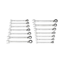 14 Piece GEARWRENCH 90-Tooth 12 Point SAE Reversible Ratcheting Wrench Set | 86660