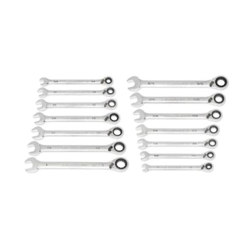 14 Piece GEARWRENCH 90-Tooth 12 Point SAE Reversible Ratcheting Wrench Set | 86660