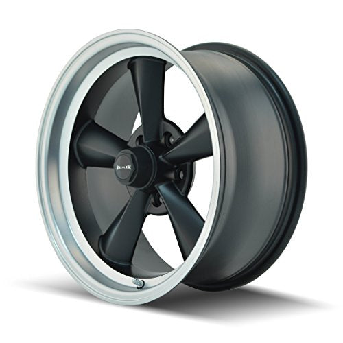 Ridler 675 Style Matte Black/MACHINED Lip Wheel (17 x 9. inches /5 x 120 mm, -5 mm Offset)