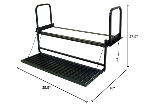 Magnum Truck N’ Buddy Great Day Tailgate Folding Step/Seat Platform for Standard Size Pickup Trucks - 400 lbs Weight Capacity - Black Powder-Coated Finish 34.5”x 35.5”x 58”, TNB3000MB