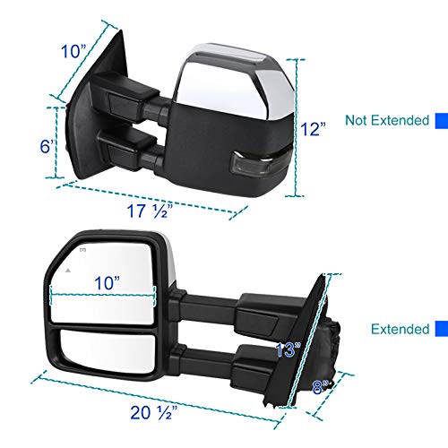 RMX-F25017F2GH-P-FS SPEC-D TUNING Superduty-Towing Mirrors for 17-Up Ford F250