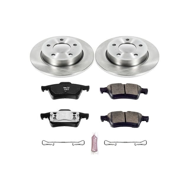 POWERSTOP Autospecialty KOE124 Rear Replacement Brake Kit-OE Brake Rotors & Ceramic Brake Pads For Mazda 3 2004-2005 [Model Specific]