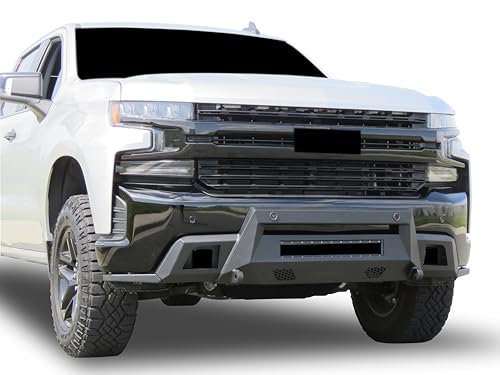 Armour III Black Horse Light Duty Front Bumper Textured Black Compatible with 19-21 Chevy Silverado 1500|2022 Chevy Silvrado 1500 LTD(Excl. 19-21 1500 LD)-AR3LD05NL