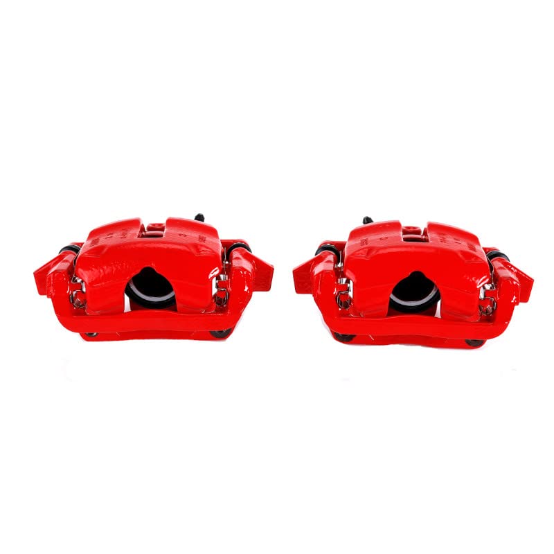 Power Stop Pair of High-Temp Red Powder Coated Front Calipers For Mini Cooper 2007-2015 [Model Specific]